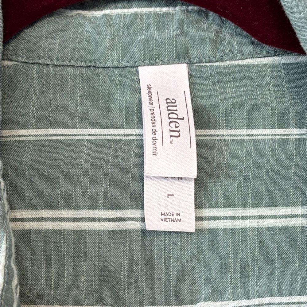 Auden Striped Women’s Cotton Blend Pajama Top Sleep Shirt L - Picture 5 of 8
